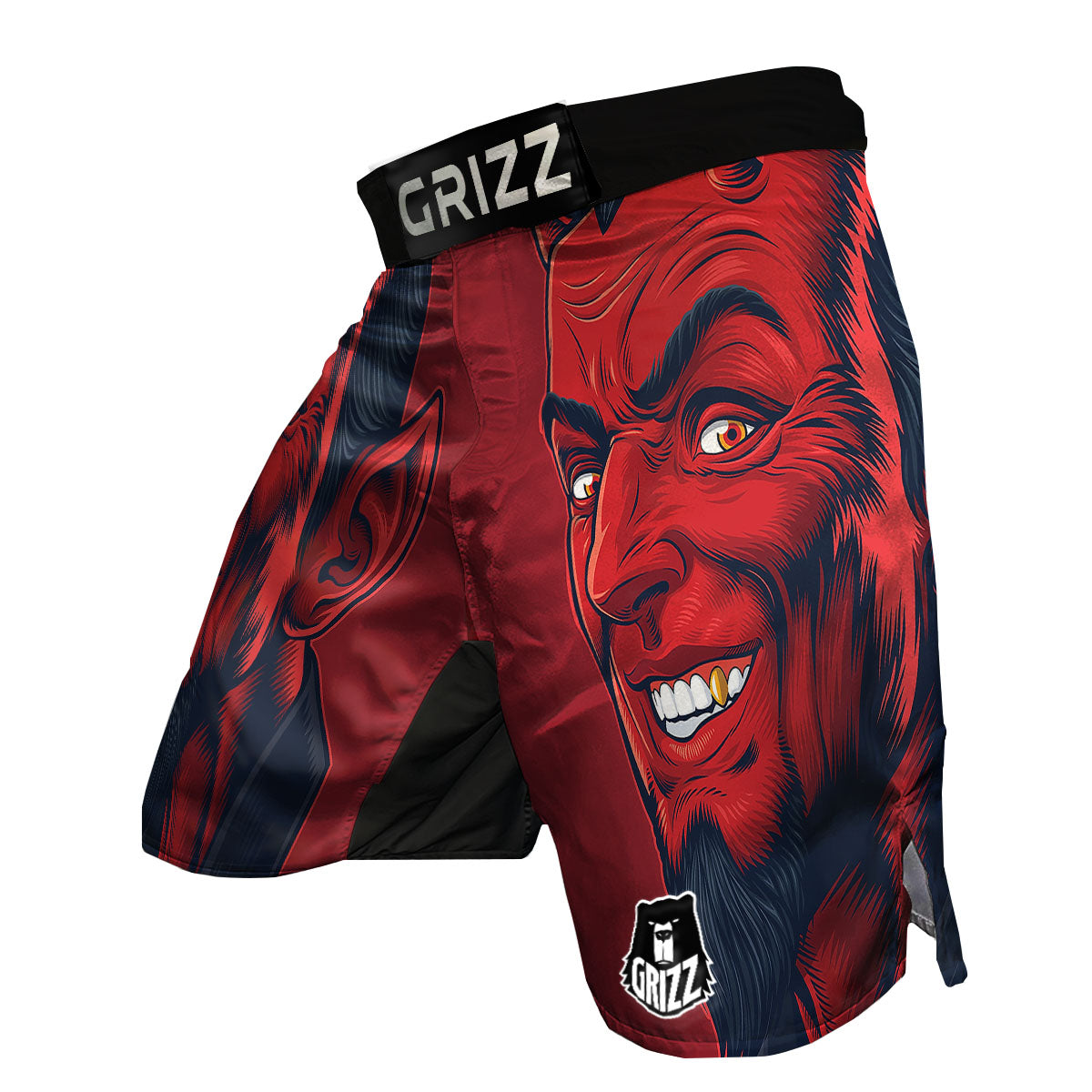 Satan Red Devil Print MMA Shorts-grizzshop
