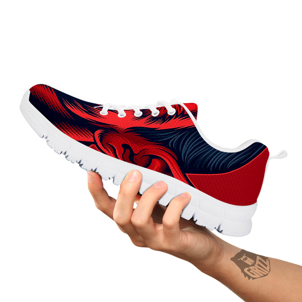 Satan Red Devil Print White Sneaker-grizzshop