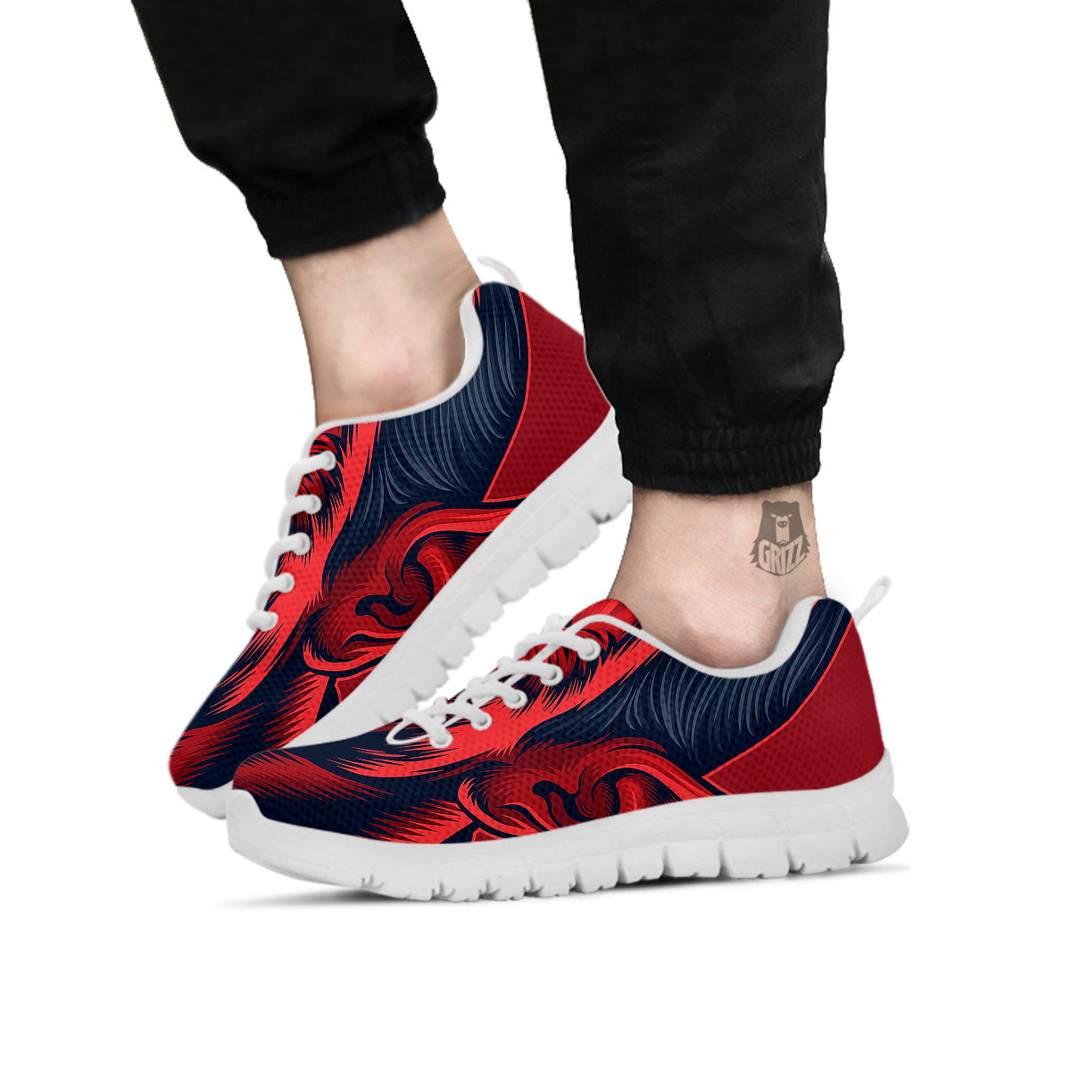 Satan Red Devil Print White Sneaker-grizzshop