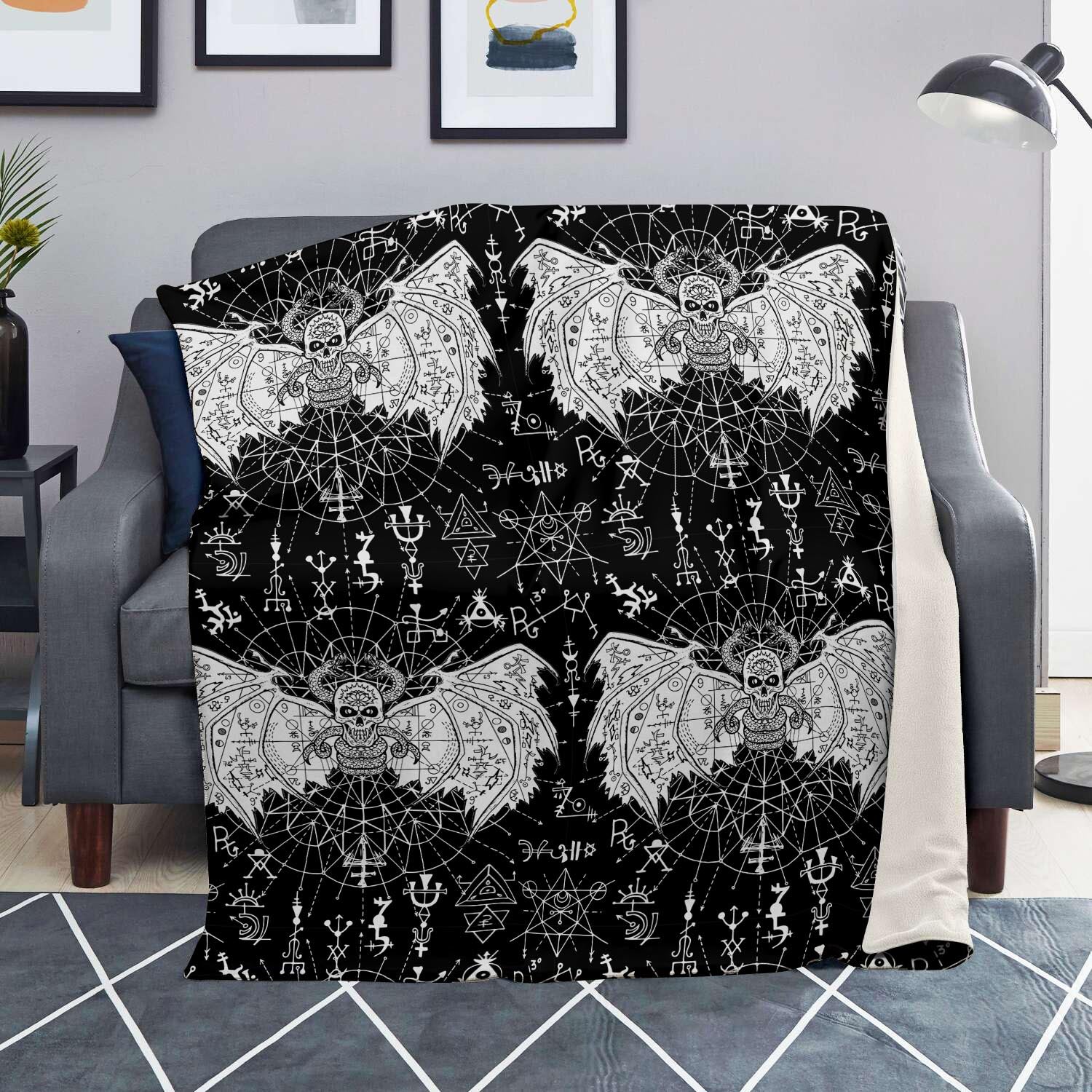 Satanic Demon Gothic Witch Blanket-grizzshop