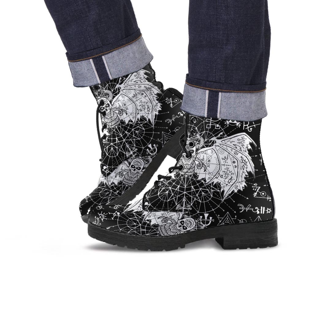 Satanic Demon Gothic Witch Men's Boots-grizzshop