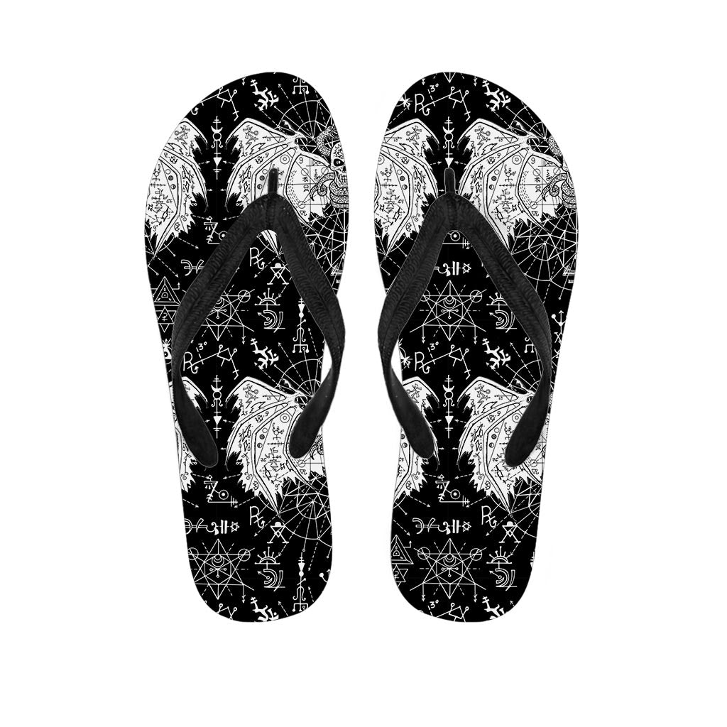 Satanic Demon Gothic Witch Men's Flip Flops-grizzshop