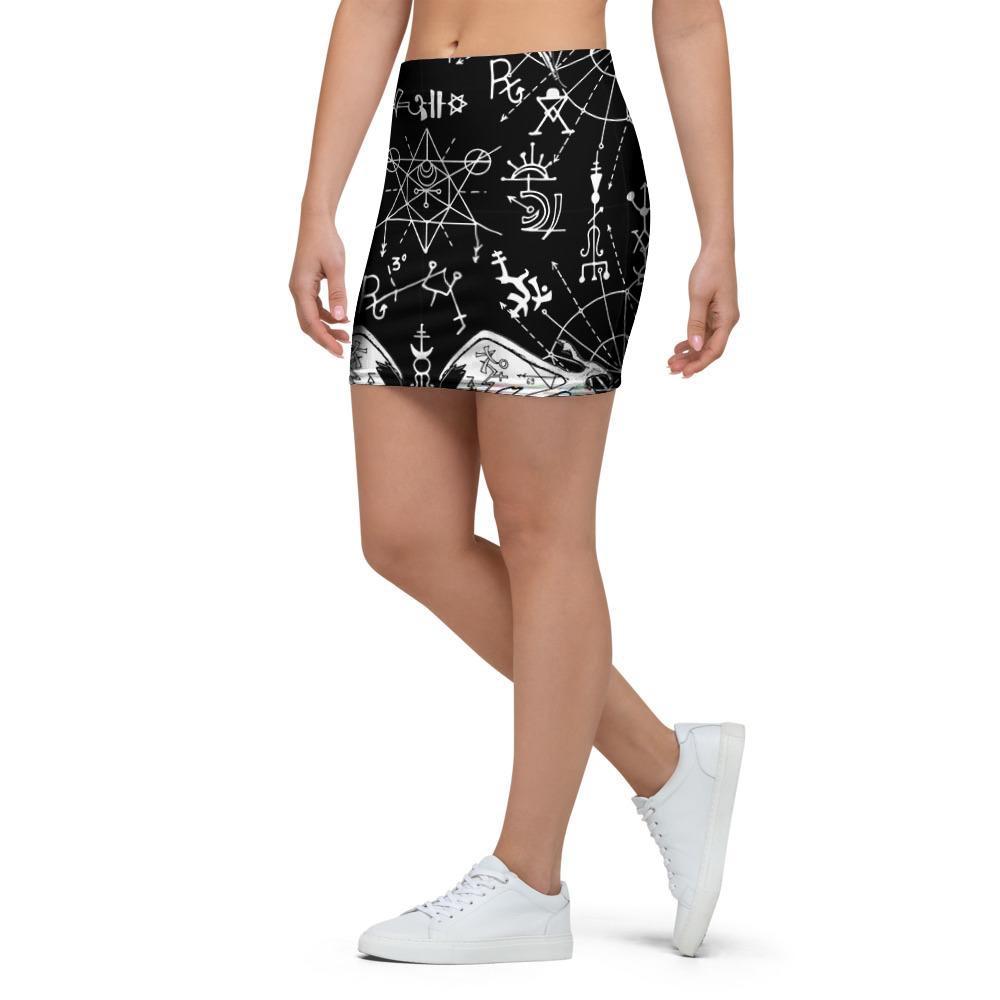 Satanic Demon Gothic Witch Mini Skirt-grizzshop