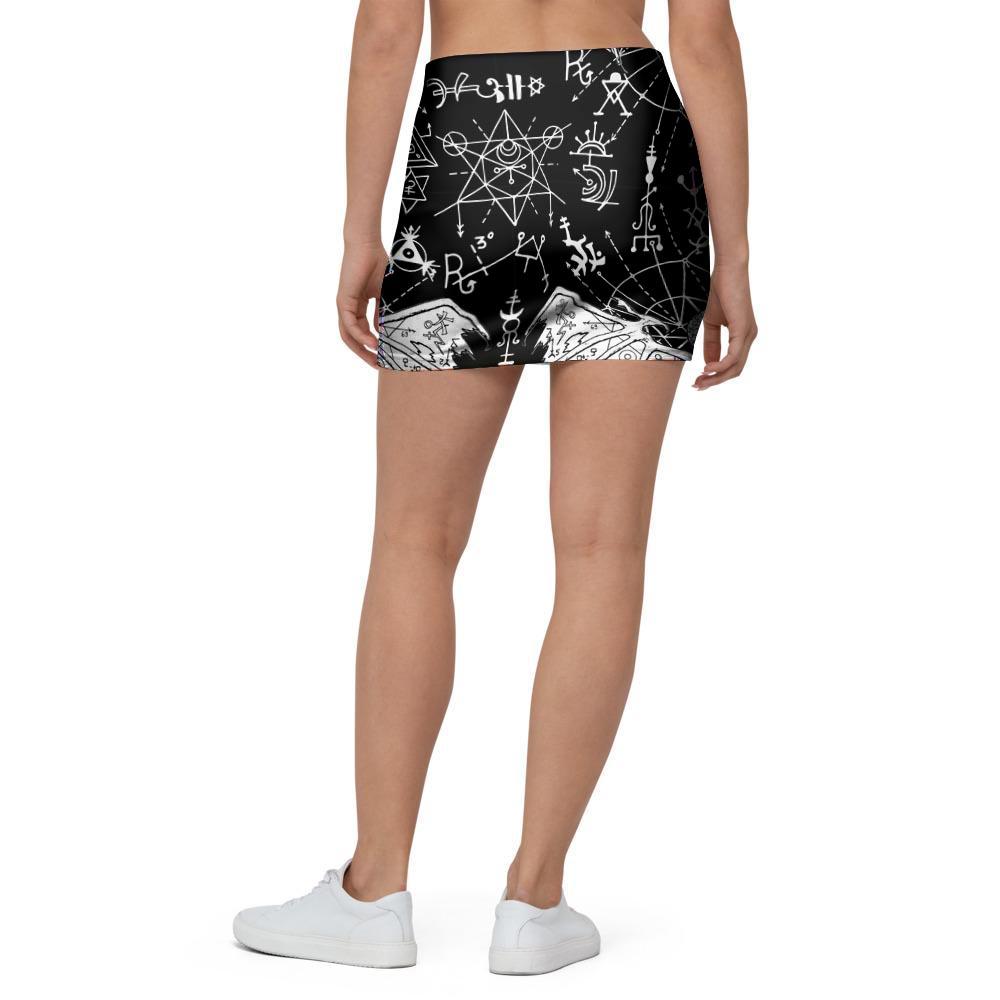 Satanic Demon Gothic Witch Mini Skirt-grizzshop