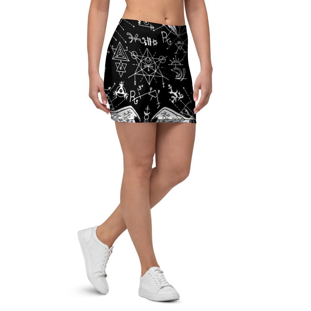 Satanic Demon Gothic Witch Mini Skirt-grizzshop