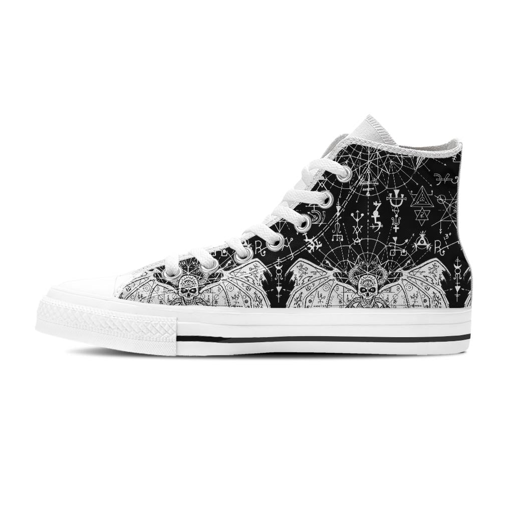 Satanic Demon Gothic Witch Women's High Top Shoes-grizzshop