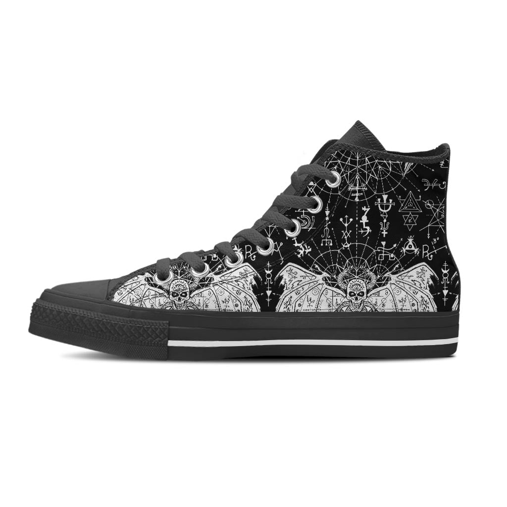 Satanic Demon Gothic Witch Women's High Top Shoes-grizzshop