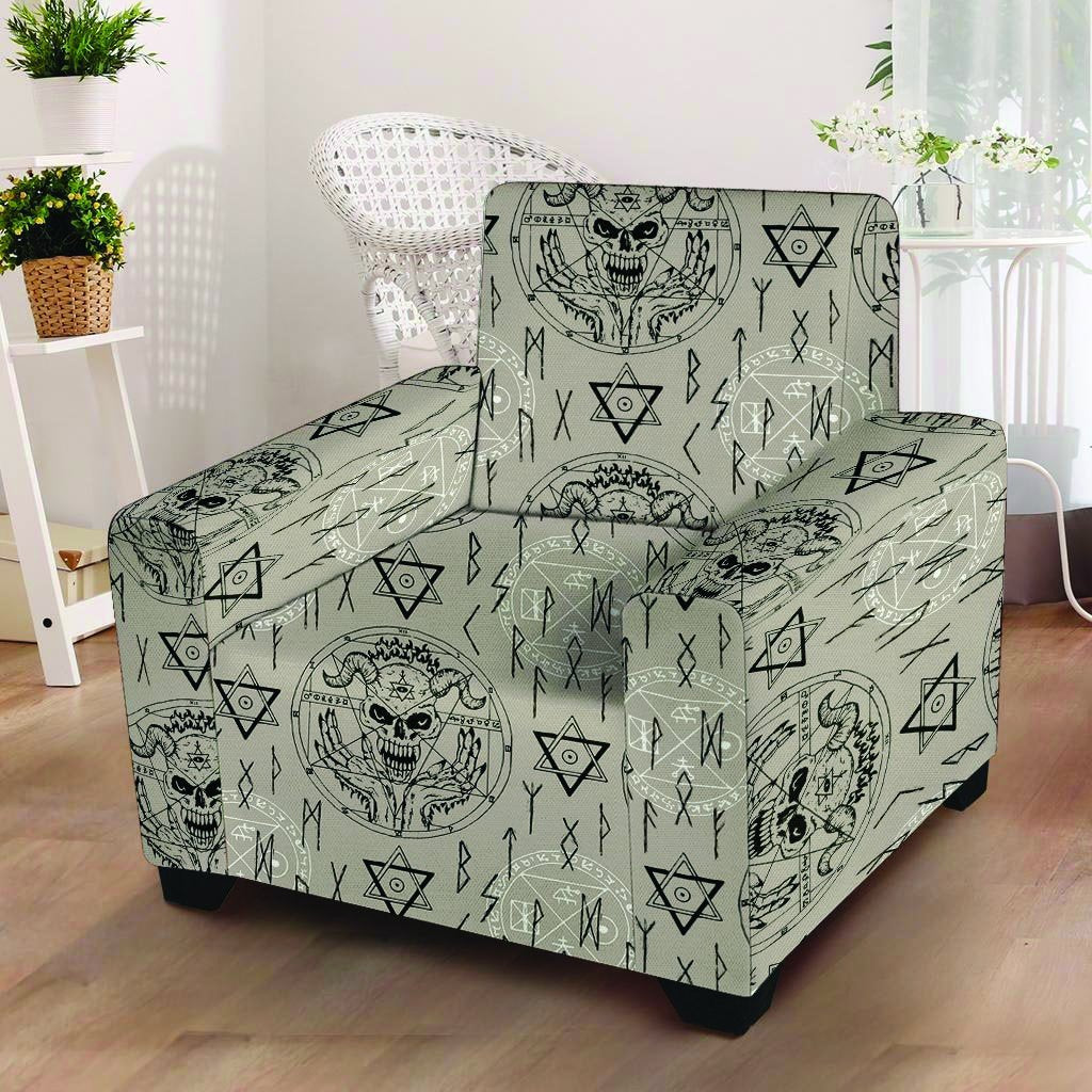 Satanic Devil Gothic Witch Armchair Cover-grizzshop