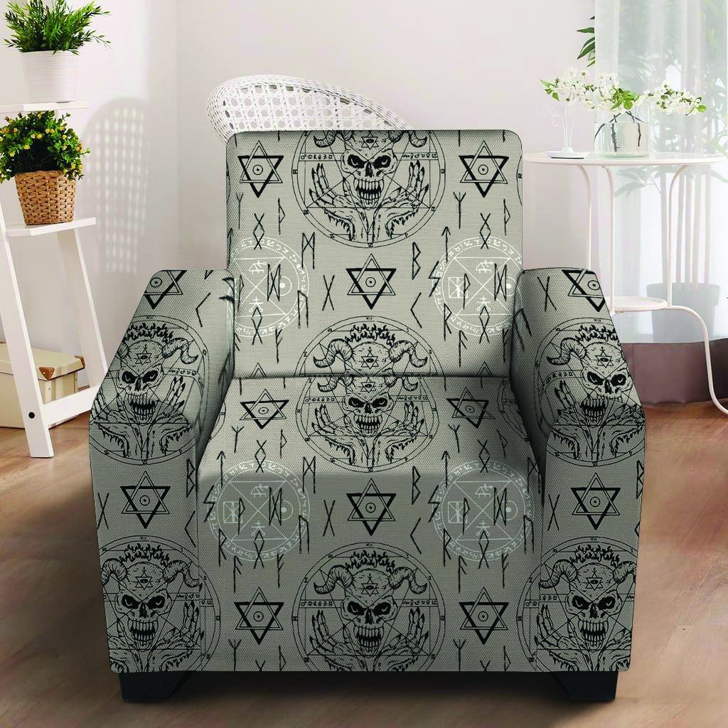 Satanic Devil Gothic Witch Armchair Cover-grizzshop