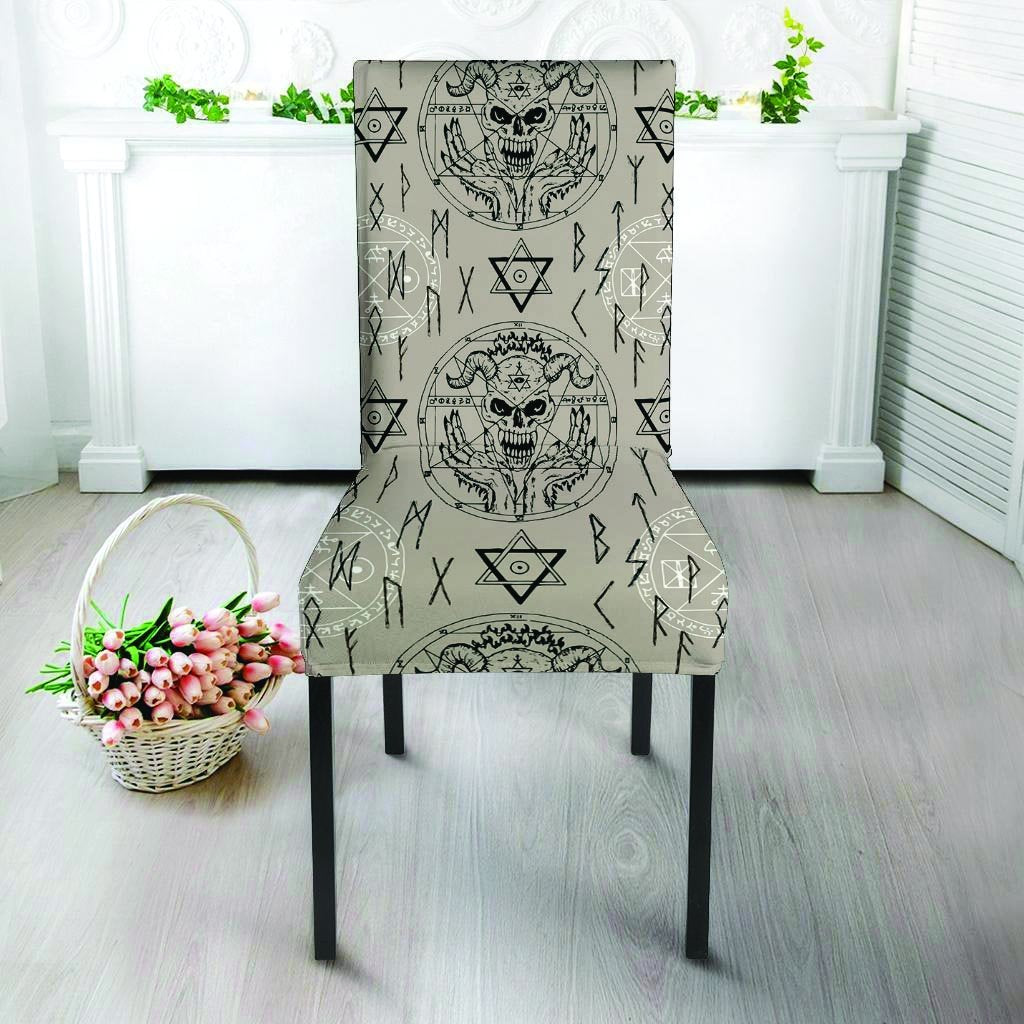 Satanic Devil Gothic Witch Chair Cover-grizzshop
