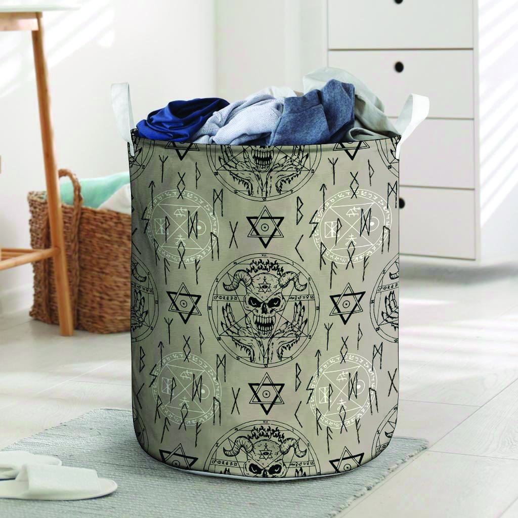 Satanic Devil Gothic Witch Laundry Basket-grizzshop