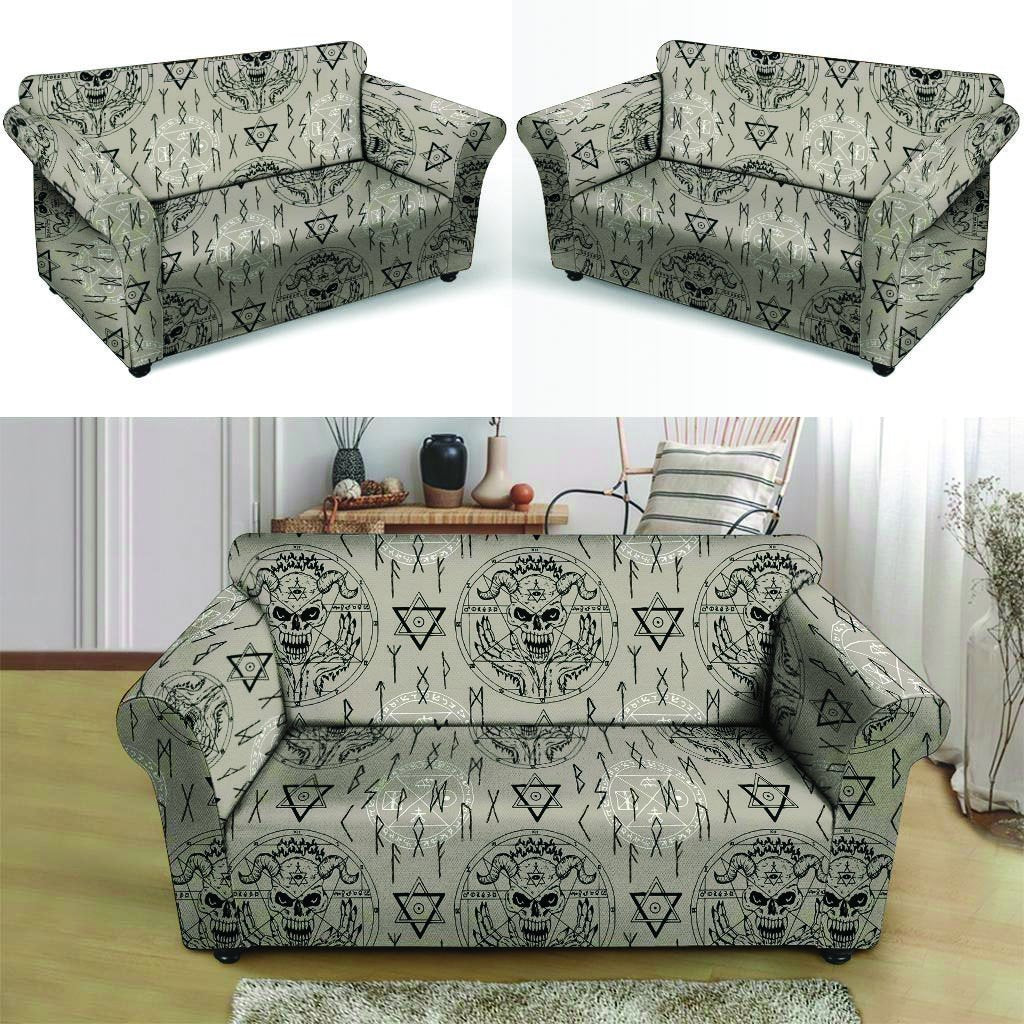 Satanic Devil Gothic Witch Loveseat Cover-grizzshop