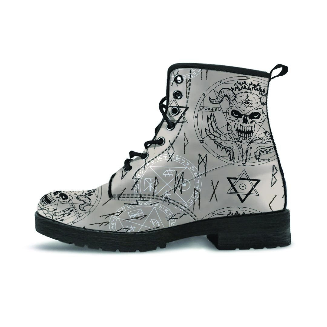 Satanic Devil Gothic Witch Men's Boots-grizzshop