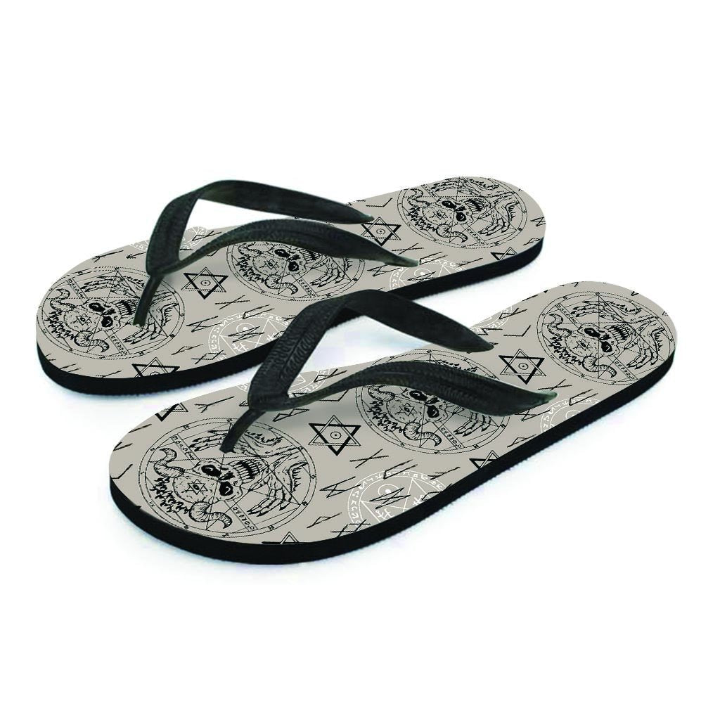 Satanic Devil Gothic Witch Men's Flip Flops-grizzshop