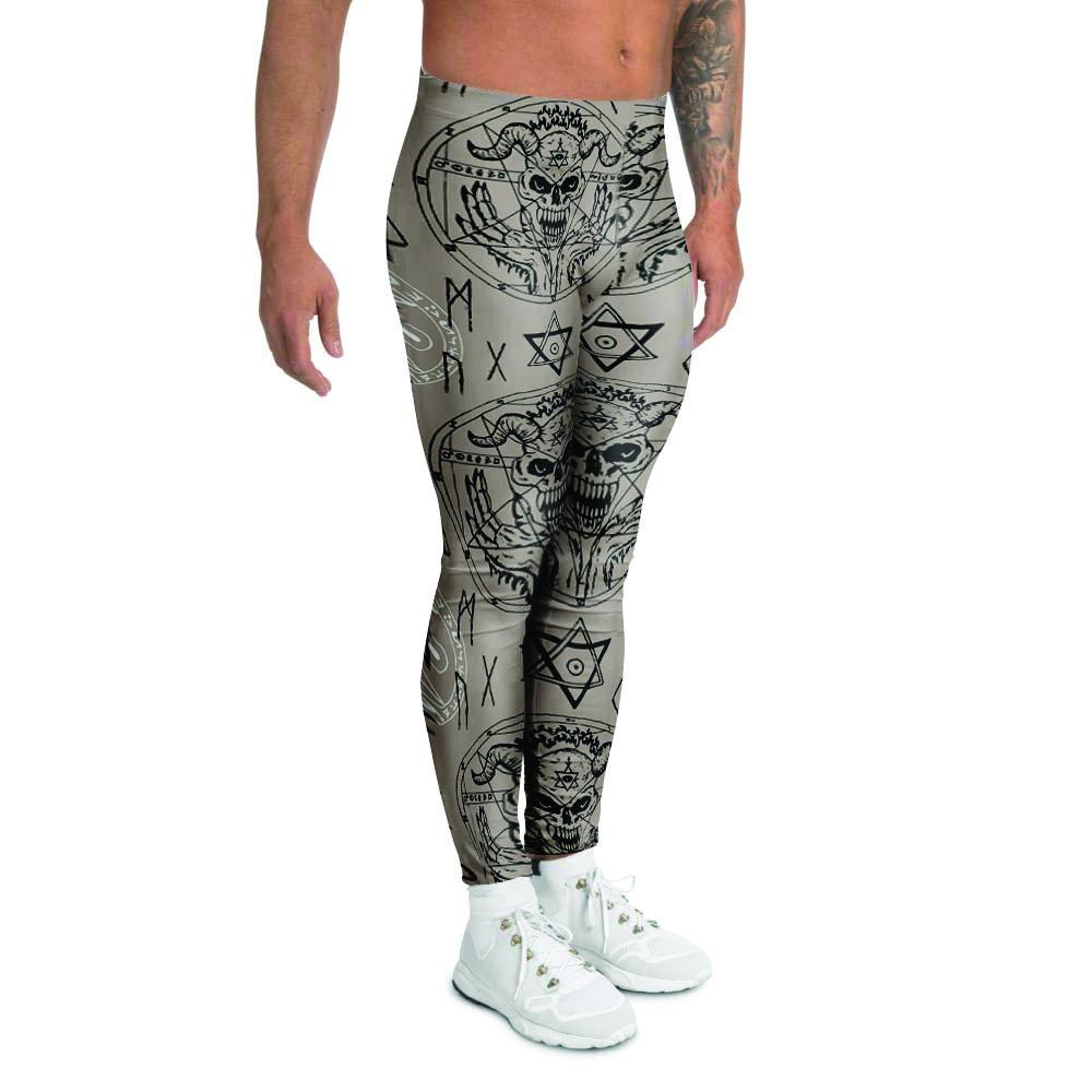 Satanic Devil Gothic Witch Men's Leggings-grizzshop