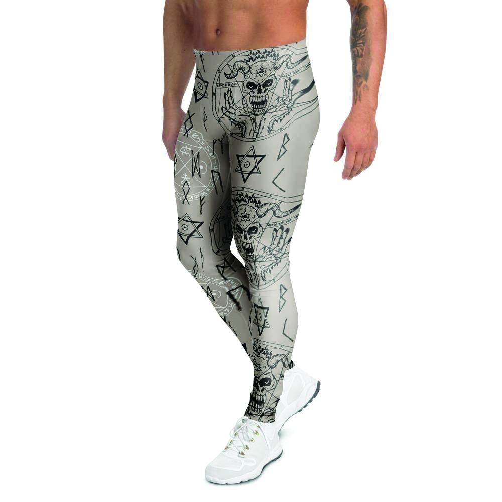 Satanic Devil Gothic Witch Men's Leggings-grizzshop