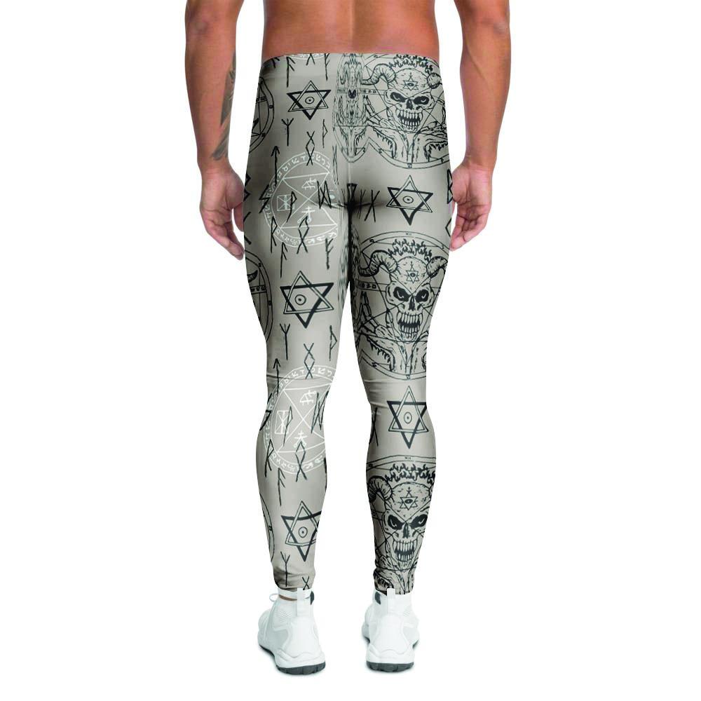 Satanic Devil Gothic Witch Men's Leggings-grizzshop