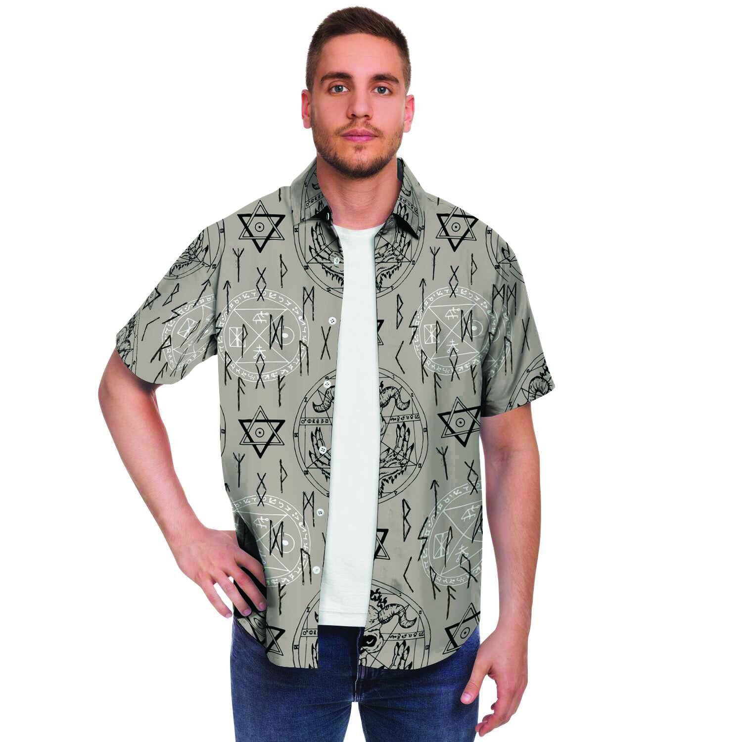 Satanic Devil Gothic Witch Men's Short Sleeve Shirt-grizzshop