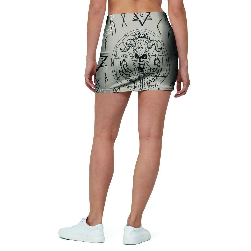 Satanic Devil Gothic Witch Mini Skirt-grizzshop