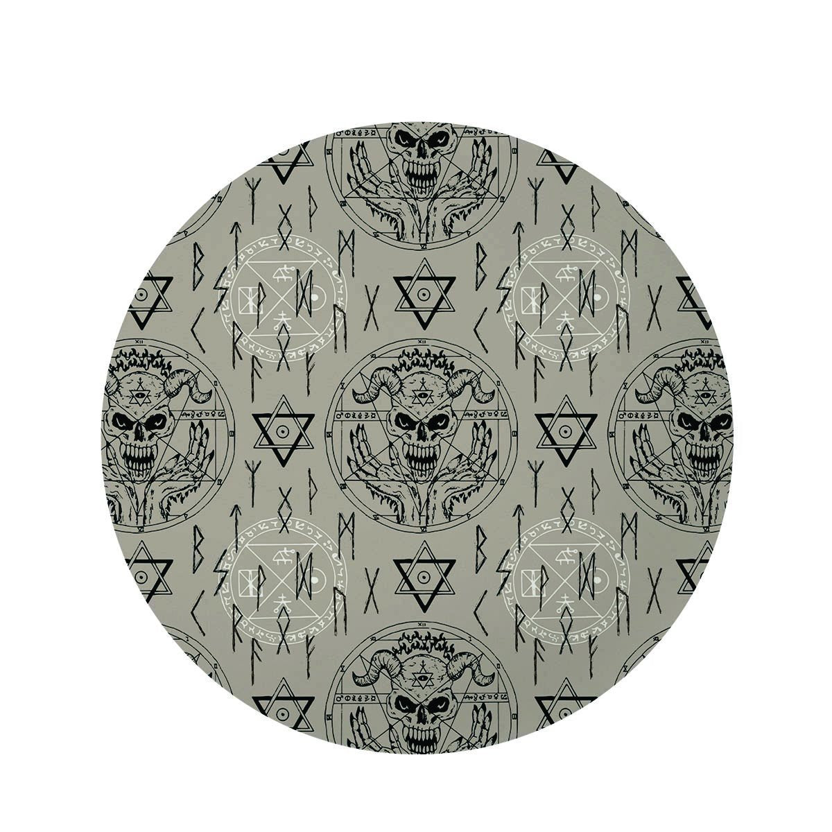 Satanic Devil Gothic Witch Round Rug-grizzshop