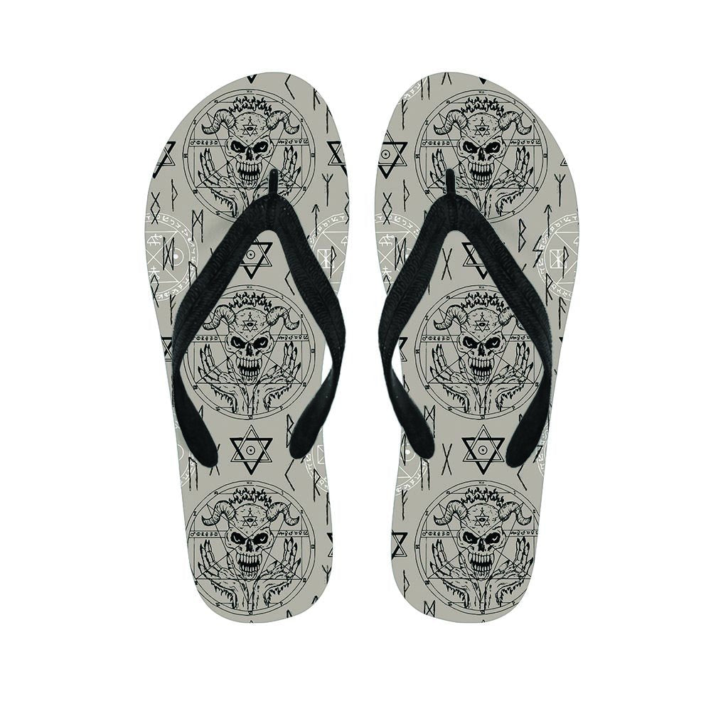 Satanic Devil Gothic Witch Women's Flip Flops-grizzshop