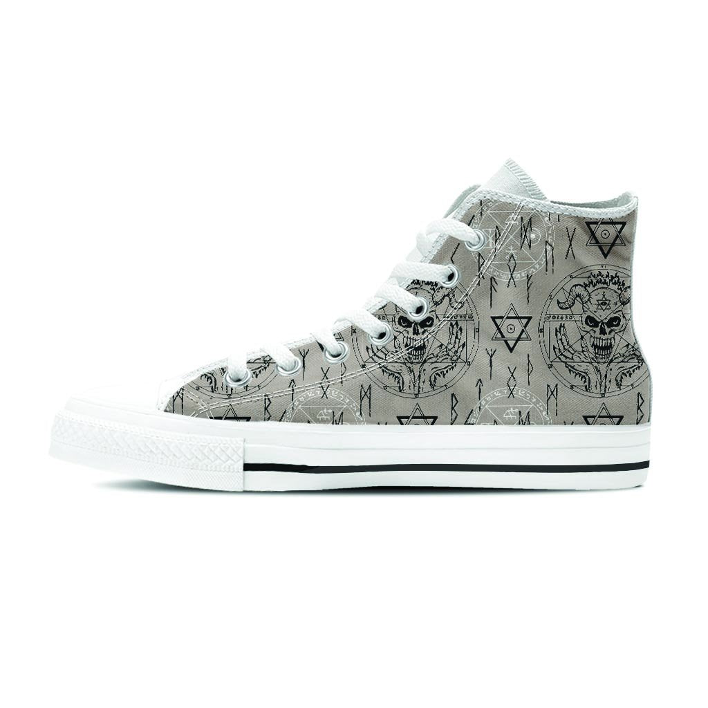 Satanic Devil Gothic Witch Women's High Top Shoes-grizzshop