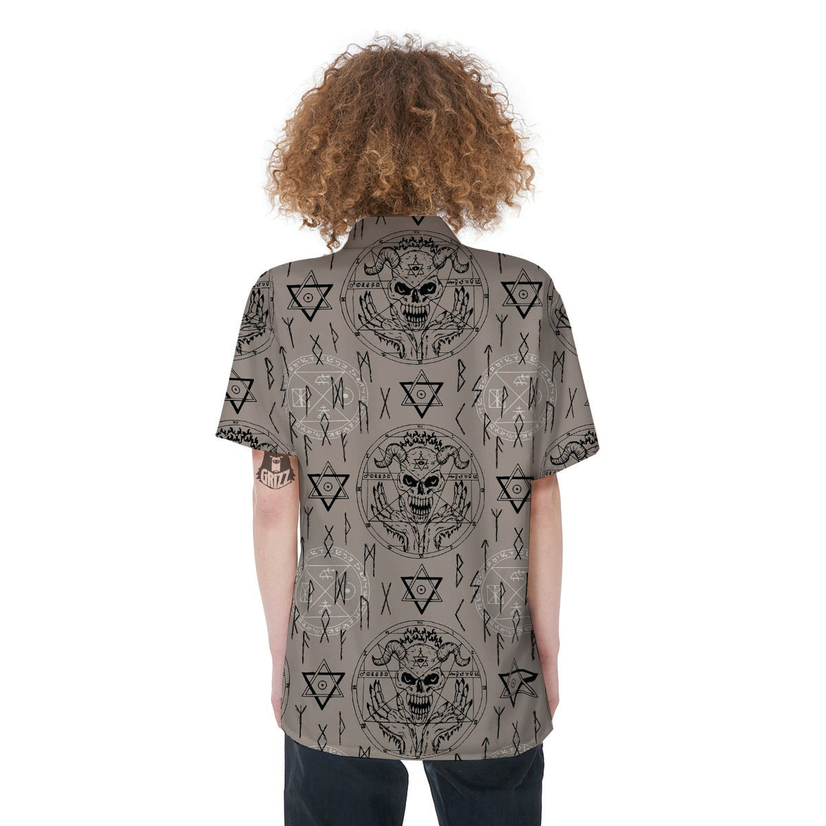 Satanic Devil Gothic Witch Women's Short Sleeve Shirts-grizzshop