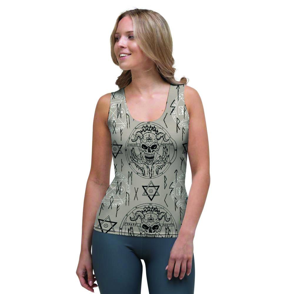 Satanic Devil Gothic Witch Women's Tank Top-grizzshop