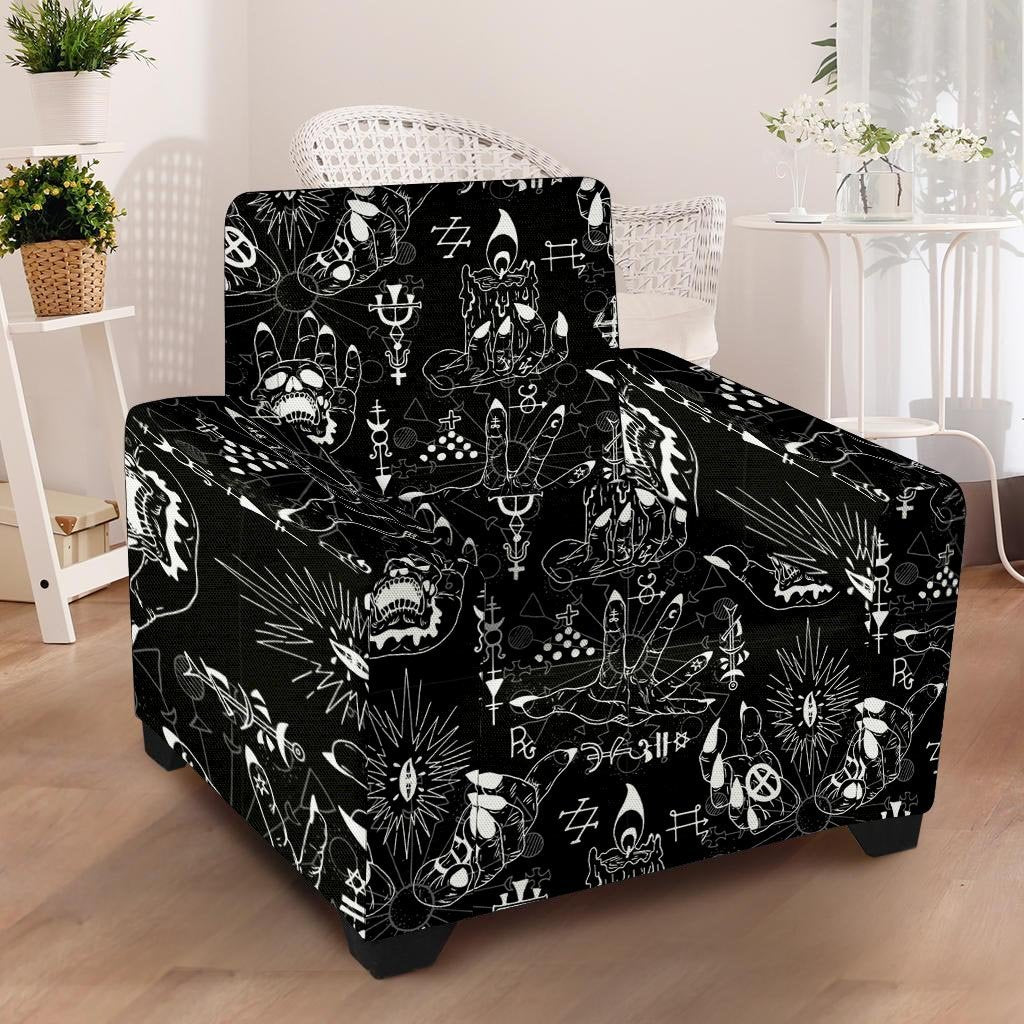 Satanic Gothic Witch Armchair Cover-grizzshop