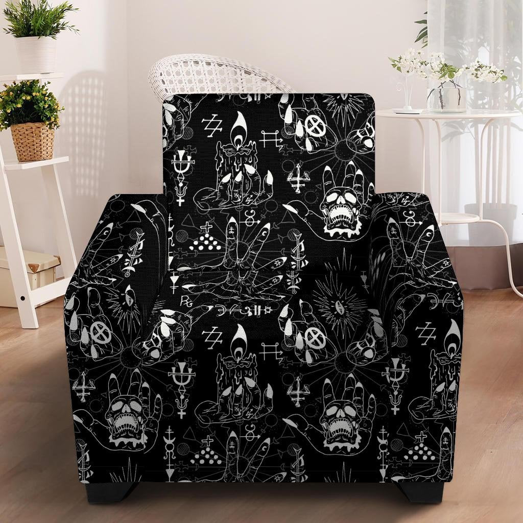 Satanic Gothic Witch Armchair Cover-grizzshop