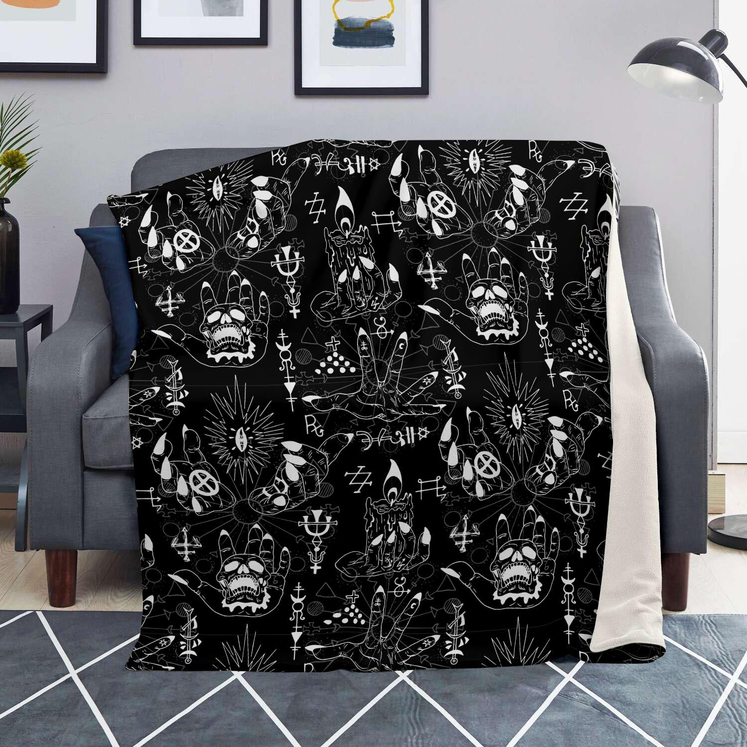 Satanic Gothic Witch Blanket-grizzshop