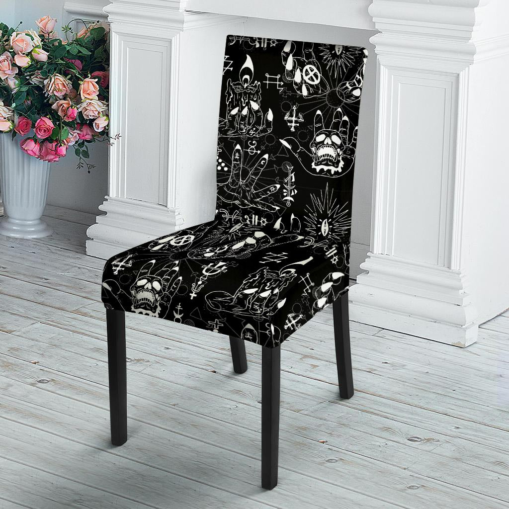 Satanic Gothic Witch Chair Cover-grizzshop