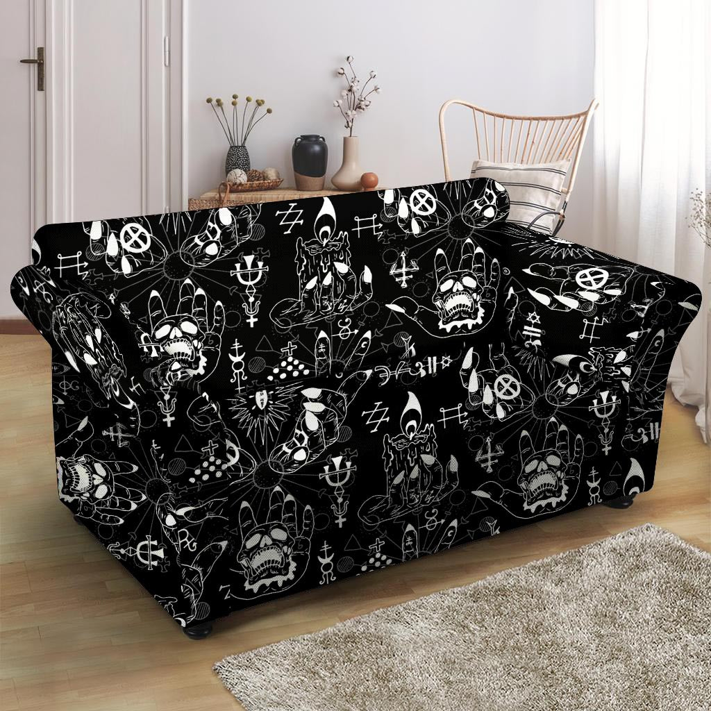 Satanic Gothic Witch Loveseat Cover-grizzshop