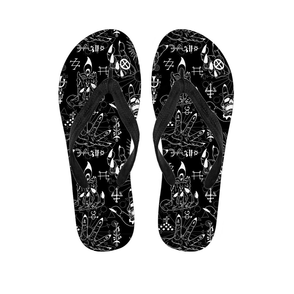 Satanic Gothic Witch Men's Flip Flops-grizzshop