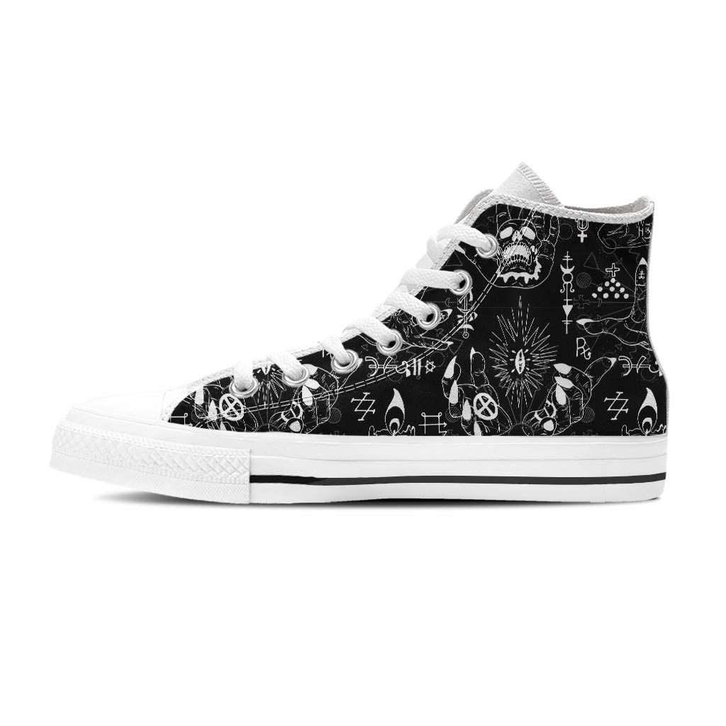 Satanic Gothic Witch Men's High Top Shoes-grizzshop