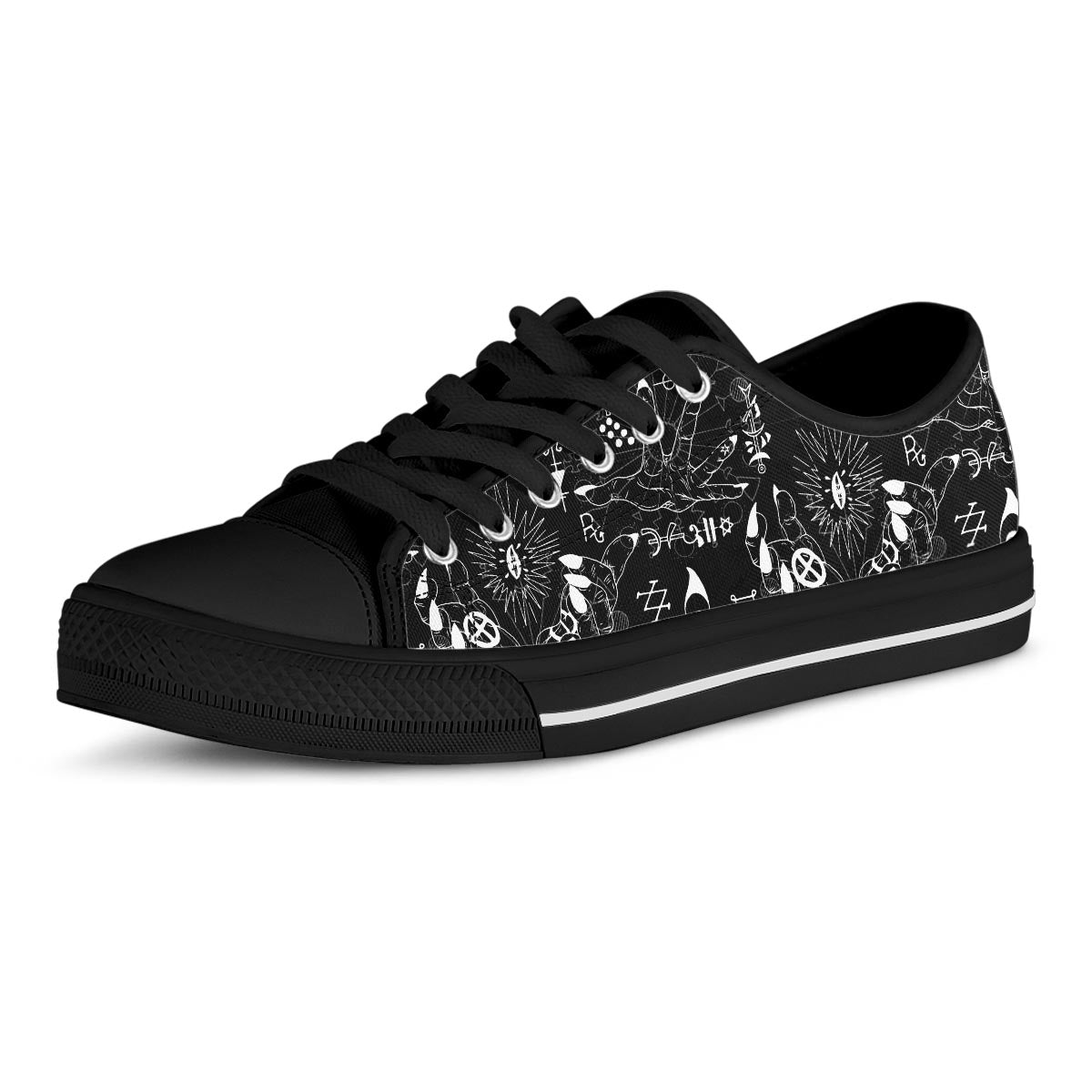 Satanic Gothic Witch Men's Low Top Shoes-grizzshop