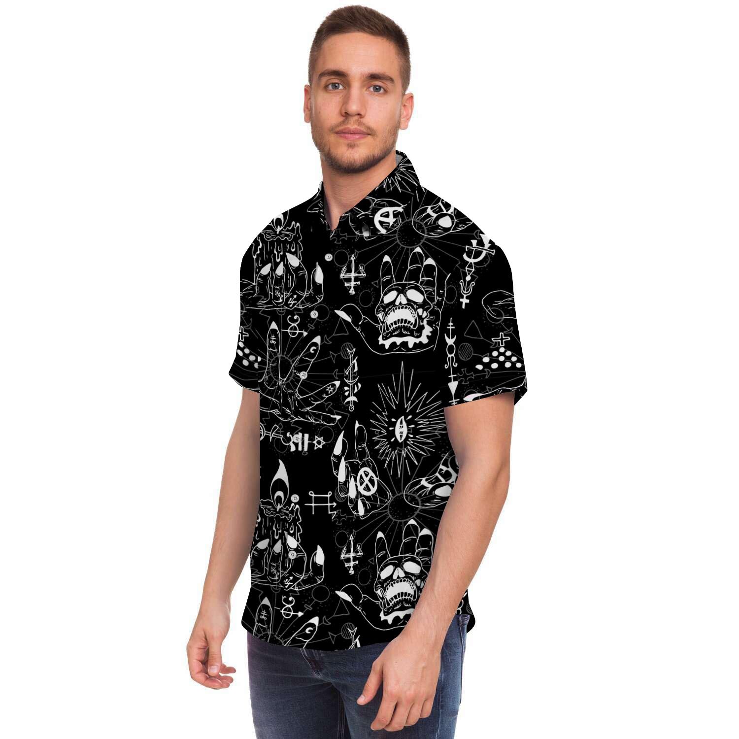 Satanic Gothic Witch Men's Short Sleeve Shirt-grizzshop