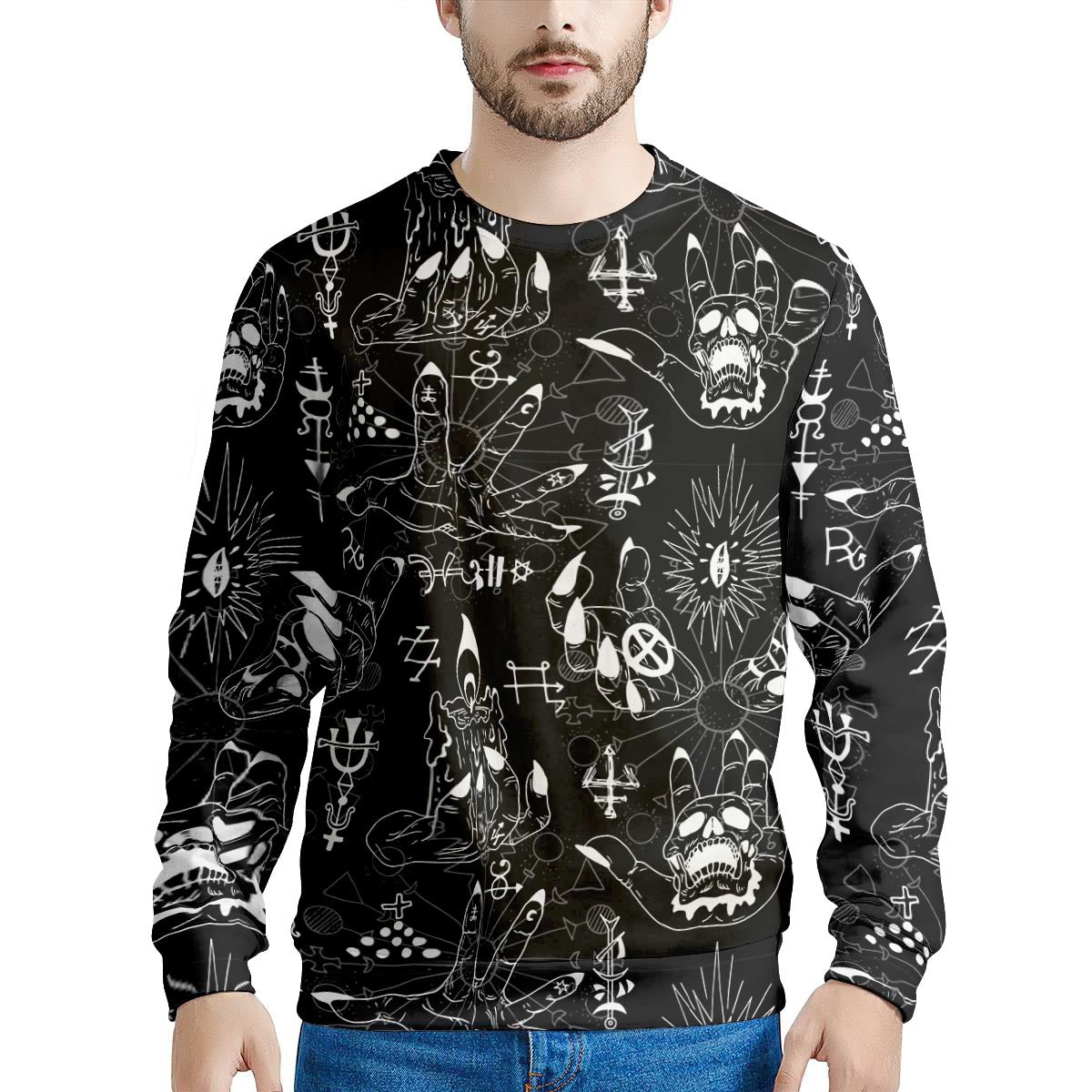 Satanic Gothic Witch Men's Sweatshirt-grizzshop