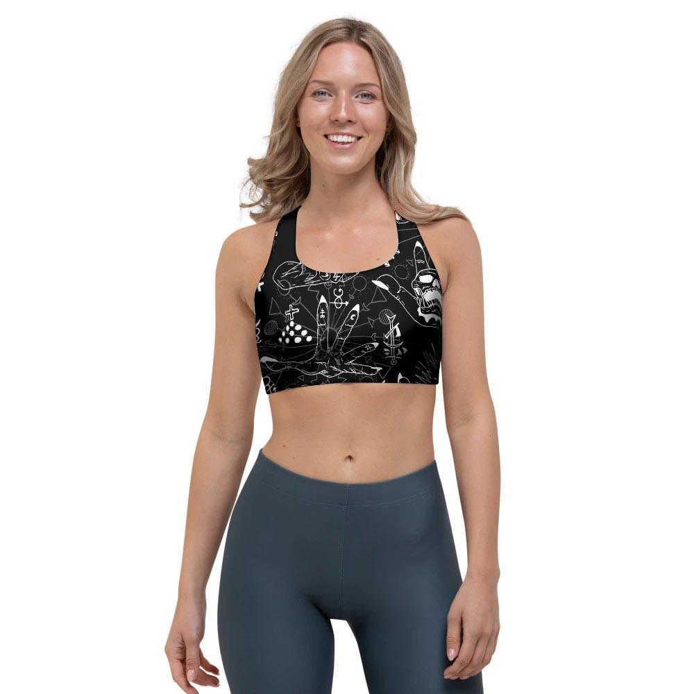 Satanic Gothic Witch Sports Bra-grizzshop