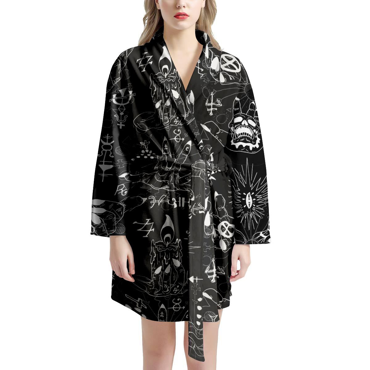 Satanic Gothic Witch Women's Robe-grizzshop