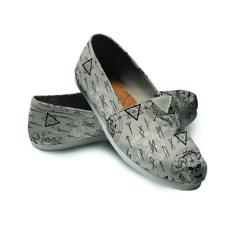 Satanic Devil Gothic Witch Canvas Shoes-grizzshop