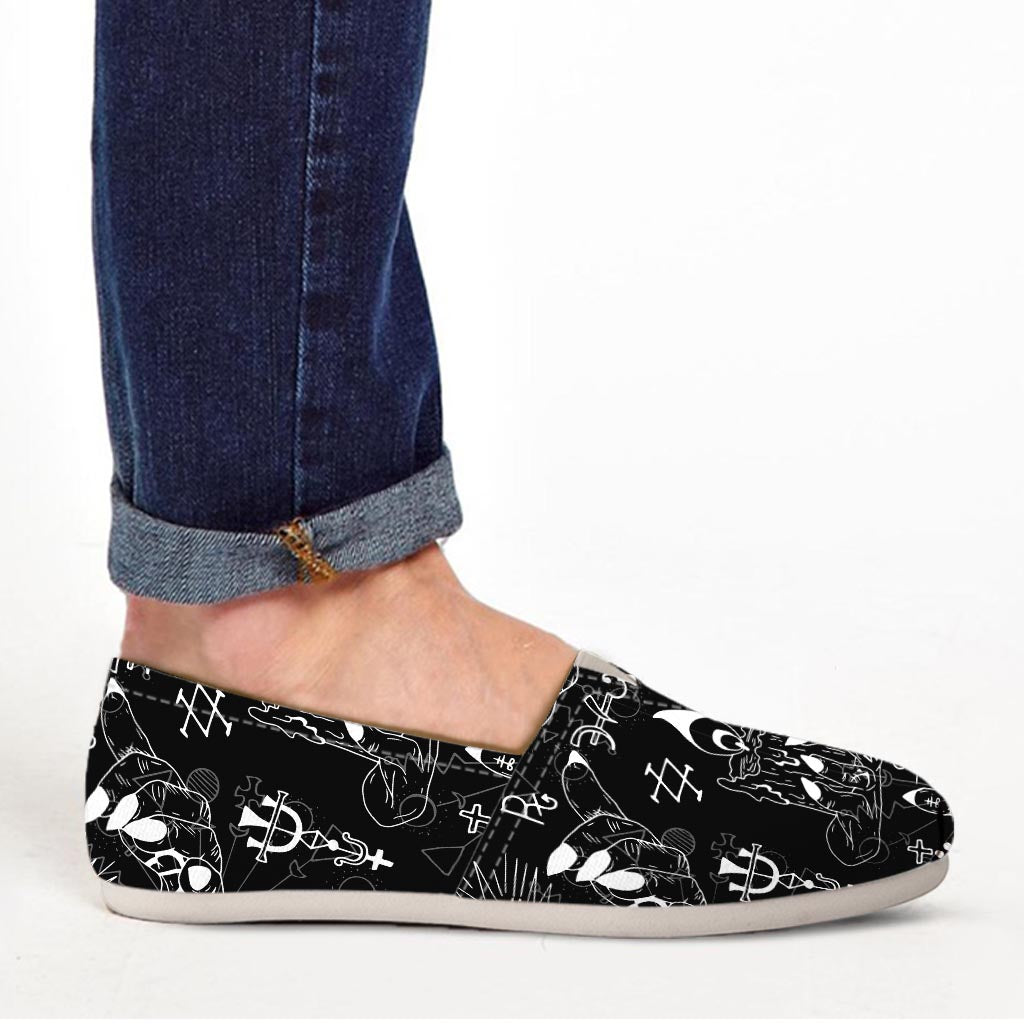 Satanic Gothic Witch Canvas Shoes-grizzshop