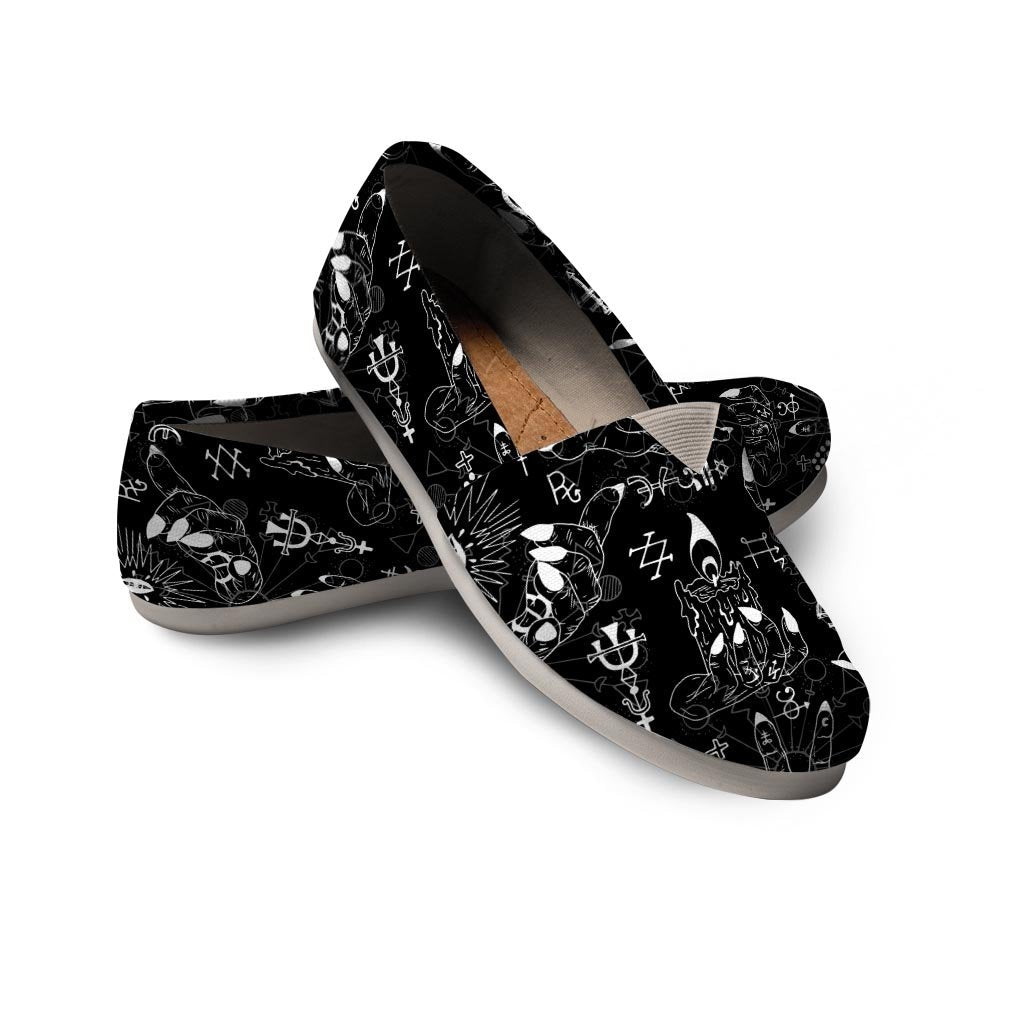 Satanic Gothic Witch Canvas Shoes-grizzshop