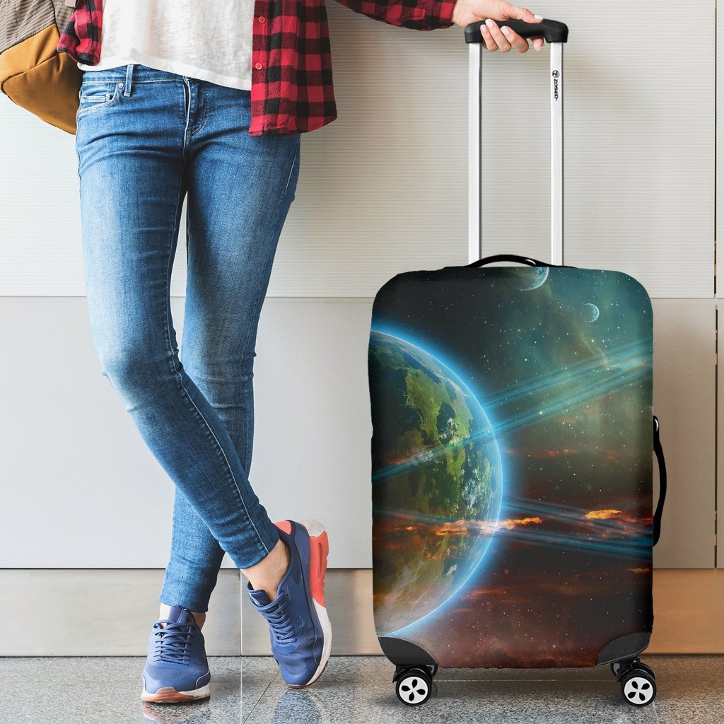 Satun Galaxy Space Print Luggage Cover Protector-grizzshop