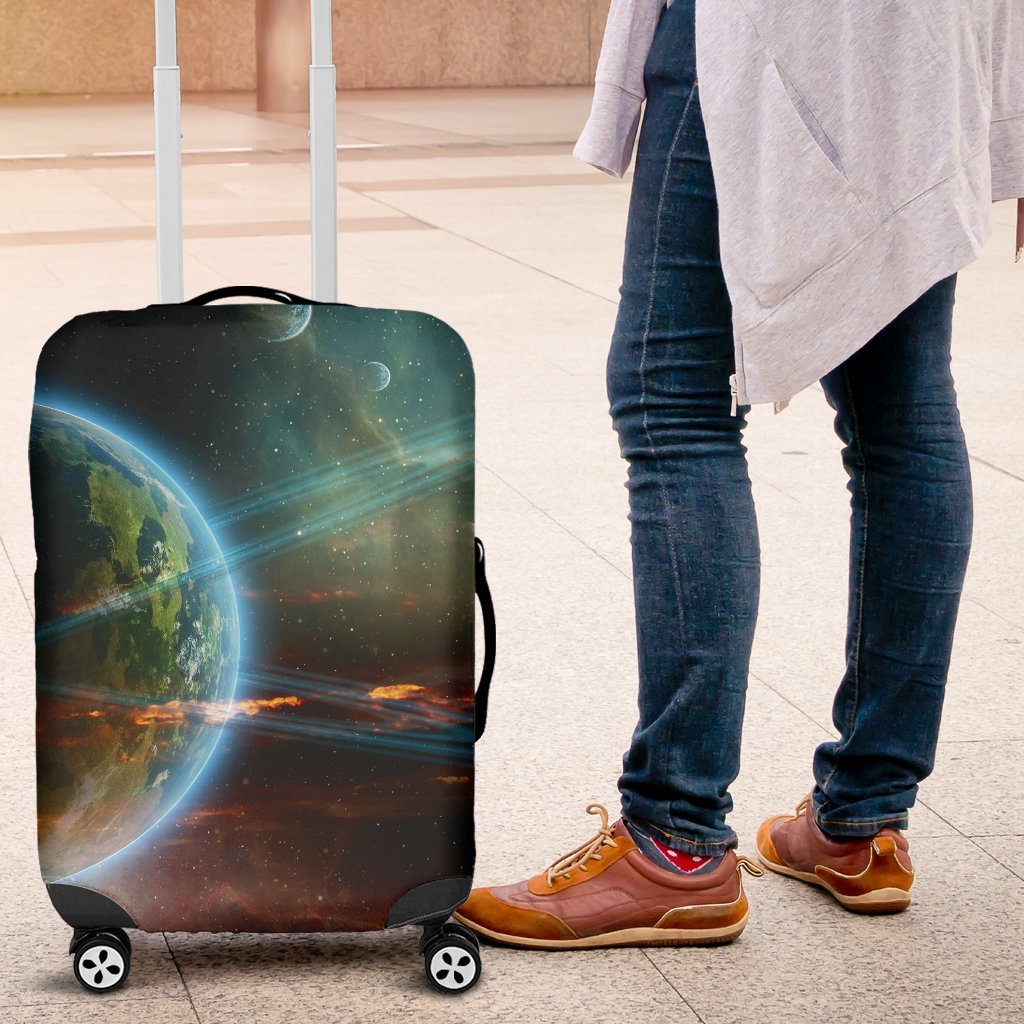 Satun Galaxy Space Print Luggage Cover Protector-grizzshop