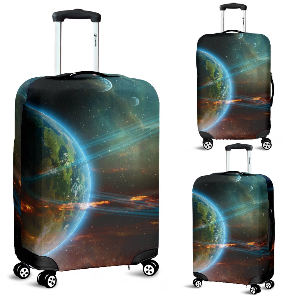 Satun Galaxy Space Print Luggage Cover Protector-grizzshop