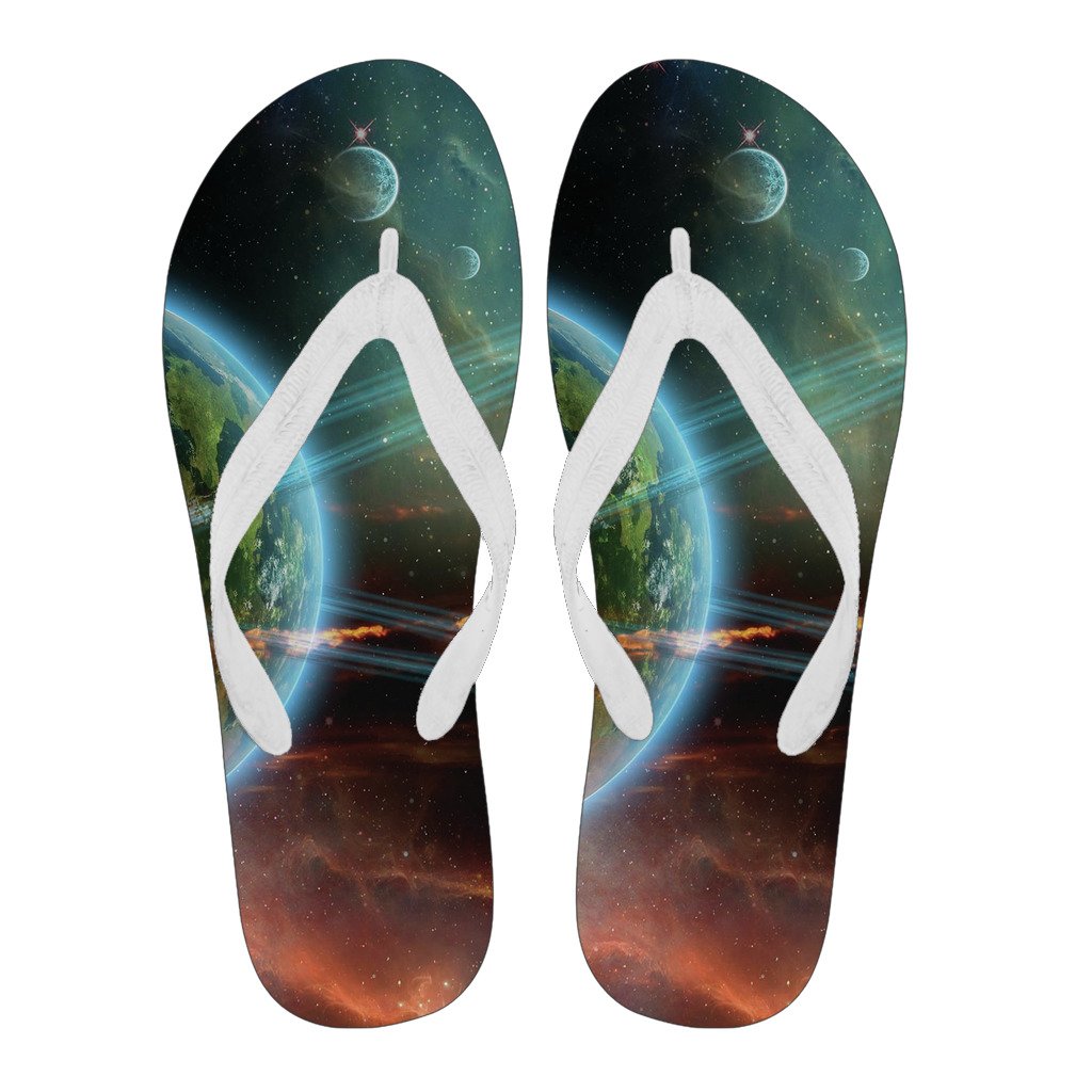 Satun Galaxy Space Print Men & Women Flip Flops-grizzshop