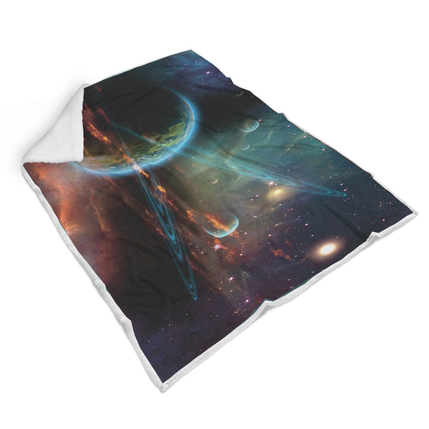 Satun Galaxy Space Print Throw Blanket-grizzshop