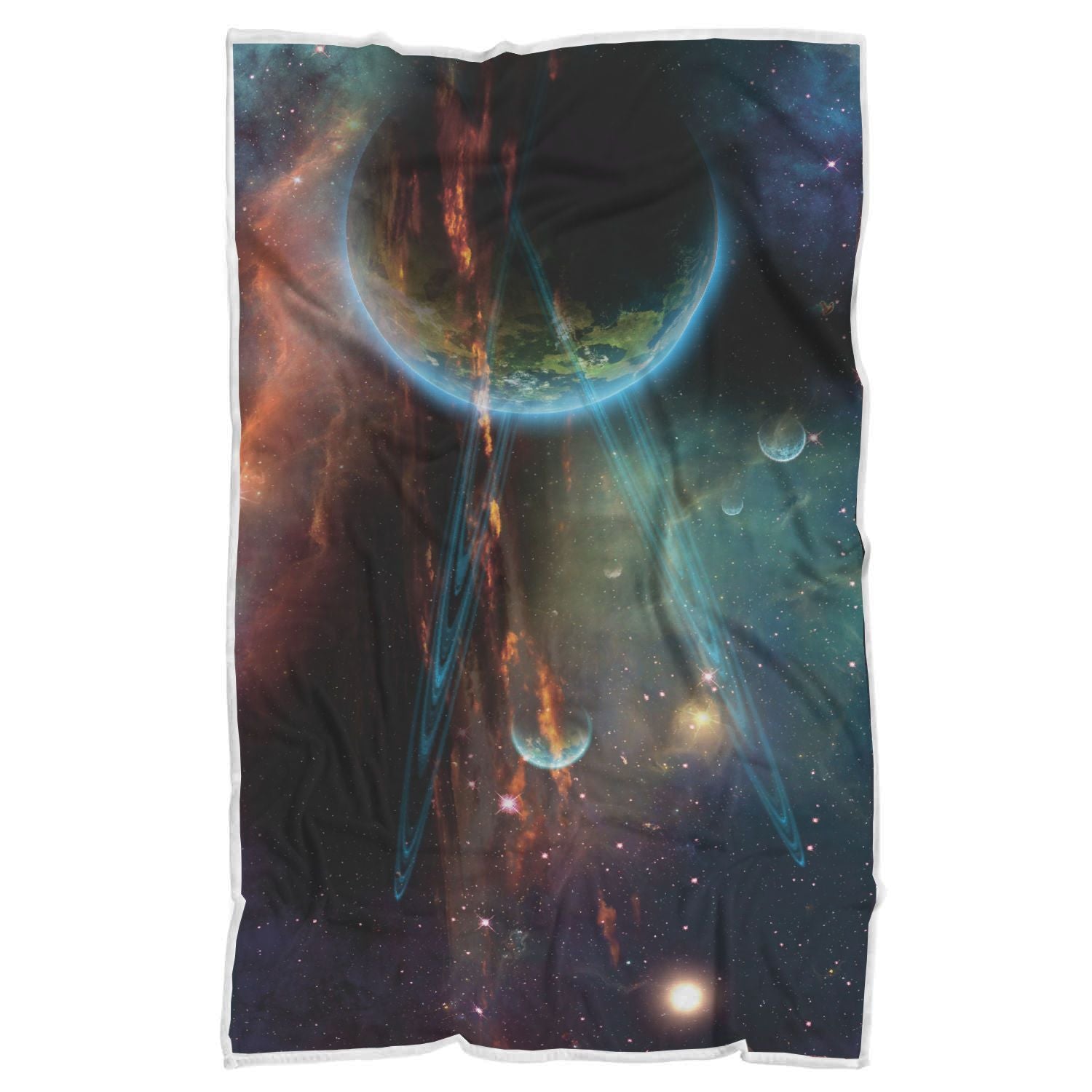 Satun Galaxy Space Print Throw Blanket-grizzshop
