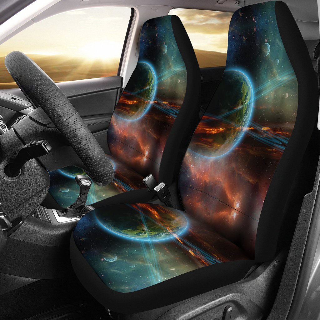 Satun Galaxy Space Print Universal Fit Car Seat Cover-grizzshop